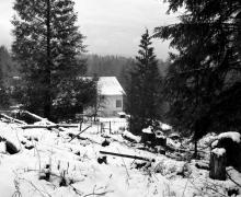 L. Ron Hubbards Häuschen in Port Orchard, Washington, wo er im Jahre 1938 „Excalibur“ schrieb; Foto von L. Ron Hubbard.