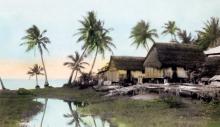 Fischerhütten in San Antonio, Guam; Foto von L. Ron Hubbard, gekauft von National Geographic, 1930.